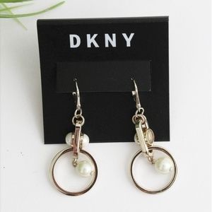 SALE! NWT DKNY FAUX PEARL EARRINGS